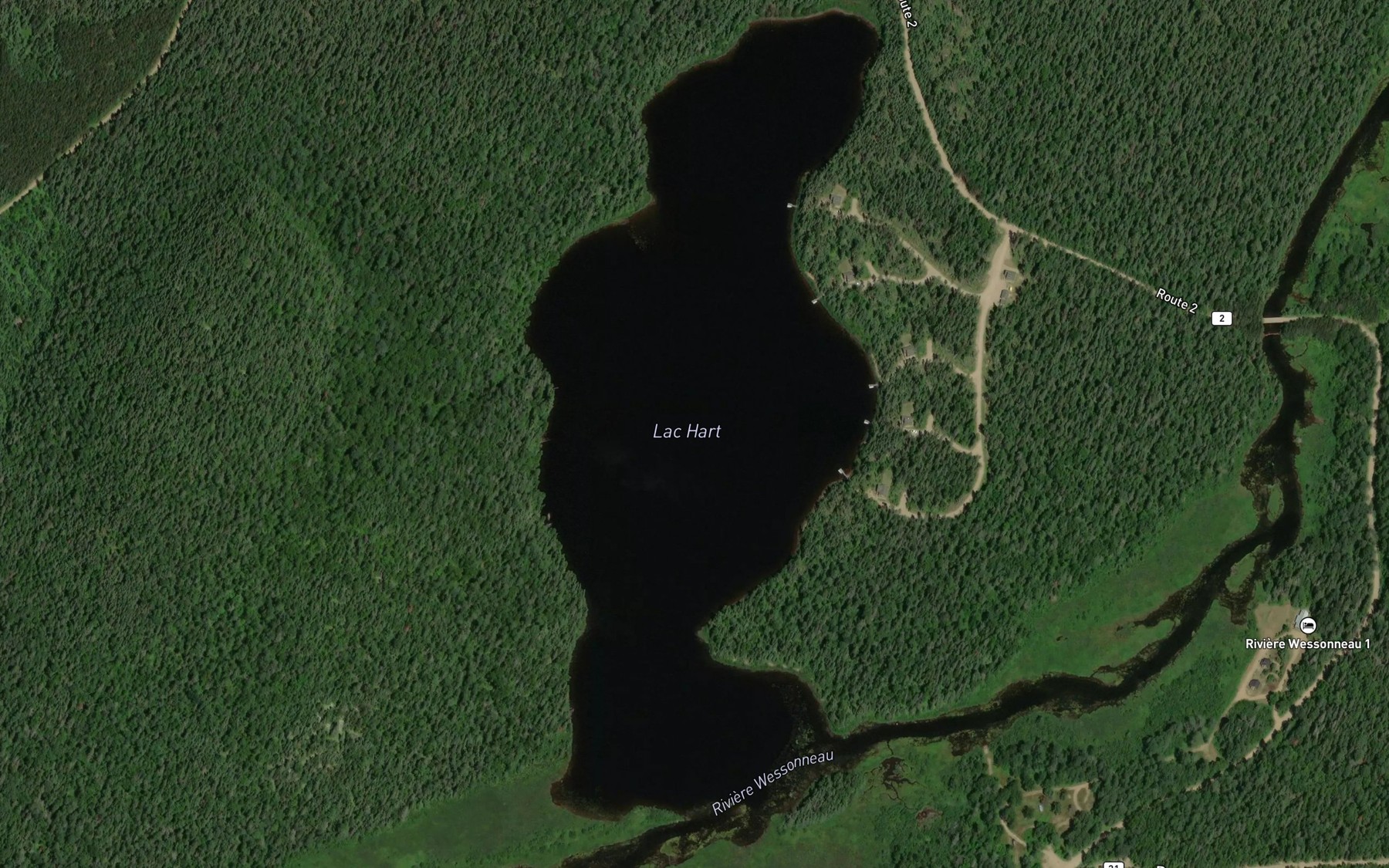 Satellite map of the Lac Hart