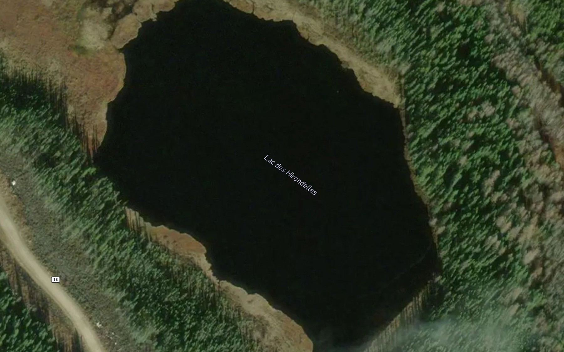 Satellite map of the Lac des Hirondelles