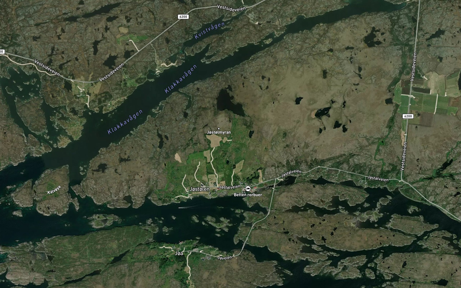 Satellite map of the Svalatjorna
