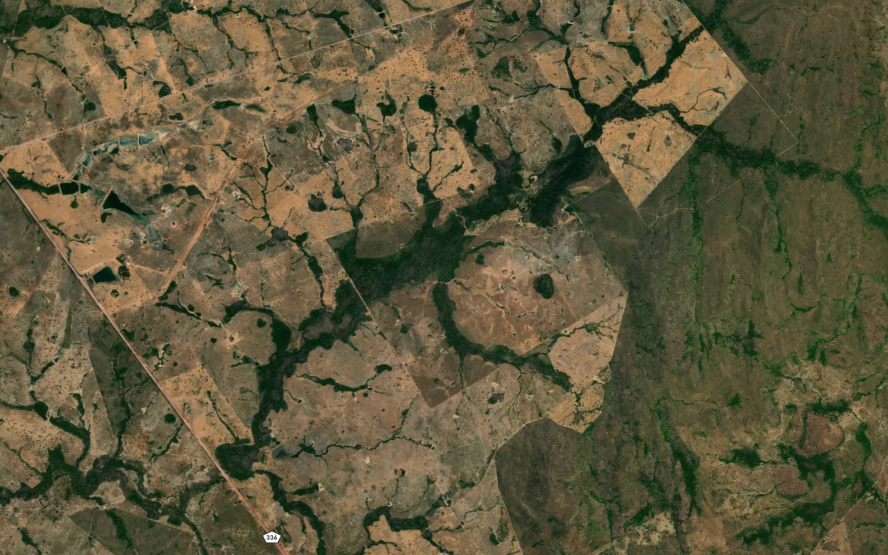 Satellite map of the Corrego Chato