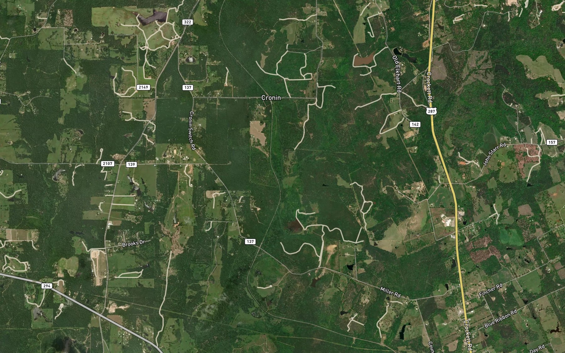 Satellite map of the Frost Creek