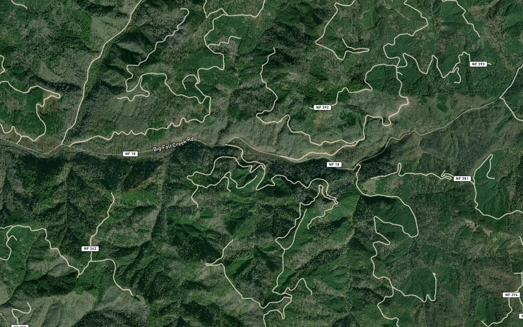Satellite map of the Pacific Creek