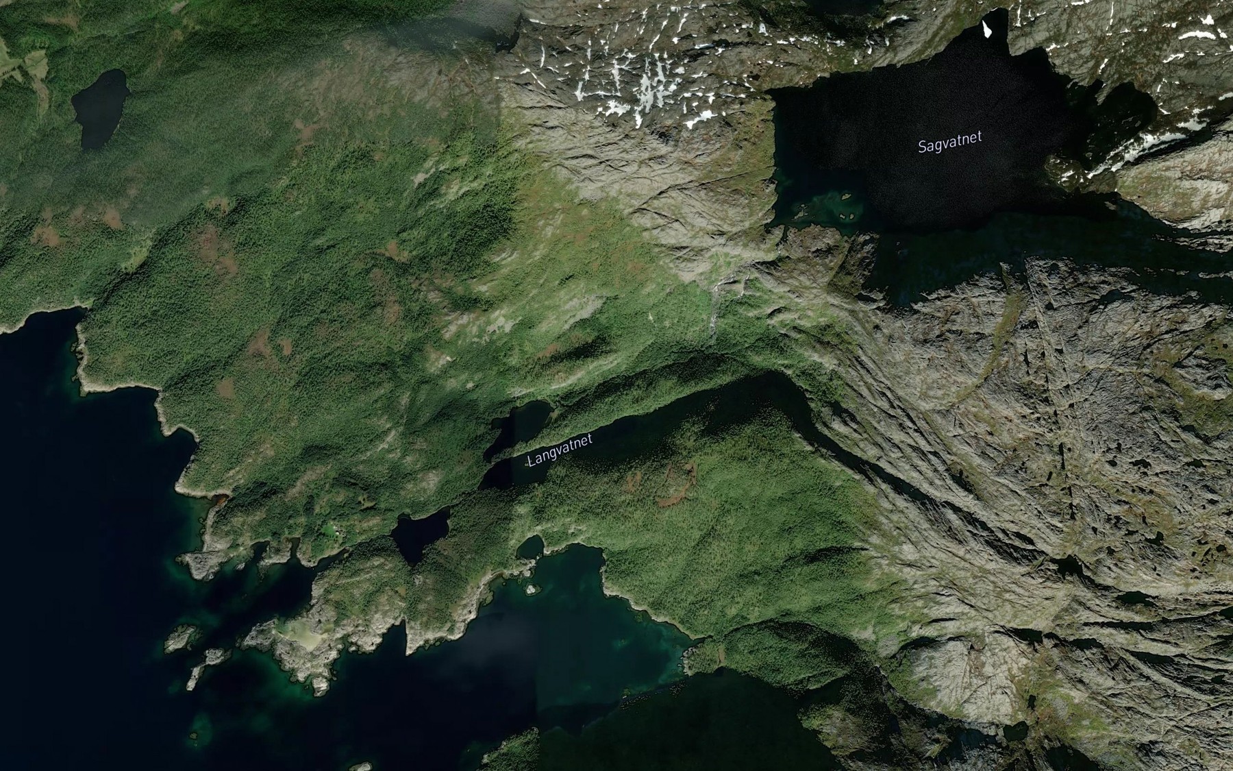 Satellite map of the Sagelva