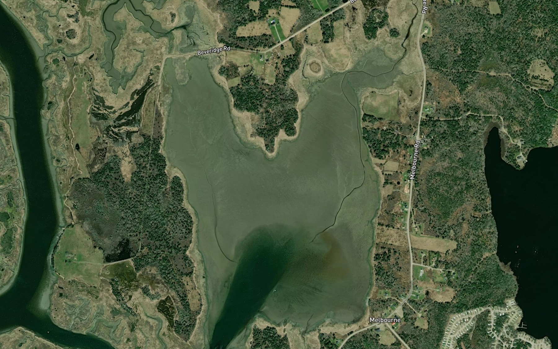 Satellite map of the Melbourne Lake
