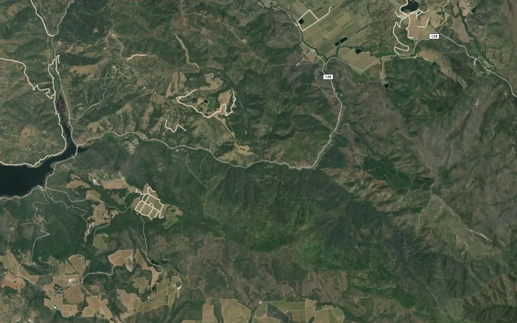 Satellite map of the Clear Creek