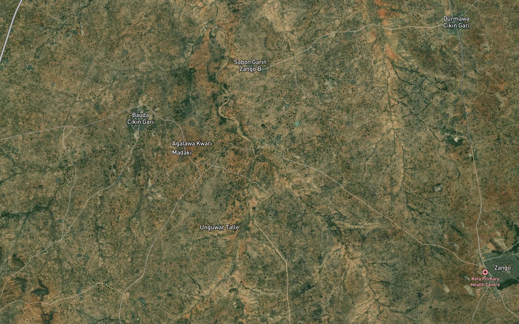 Satellite map of the River Kwanroso