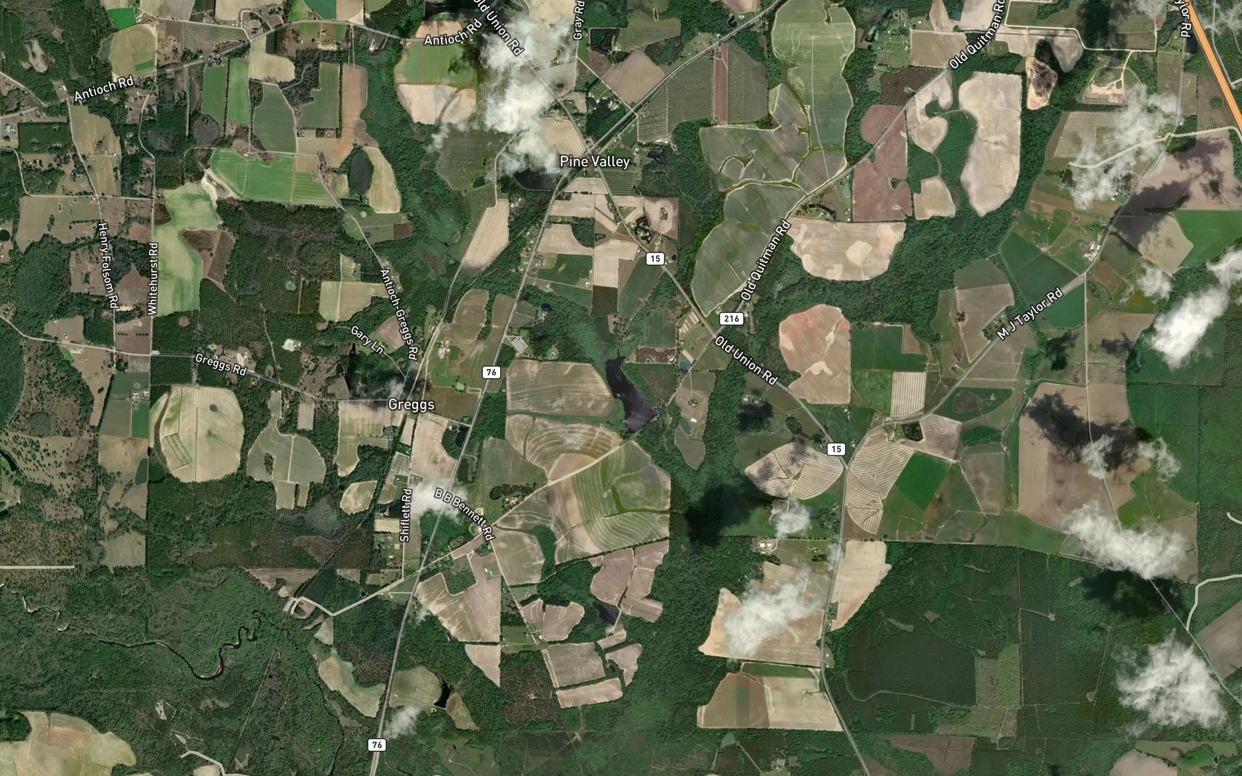 Satellite map of the Whitehurst Pond