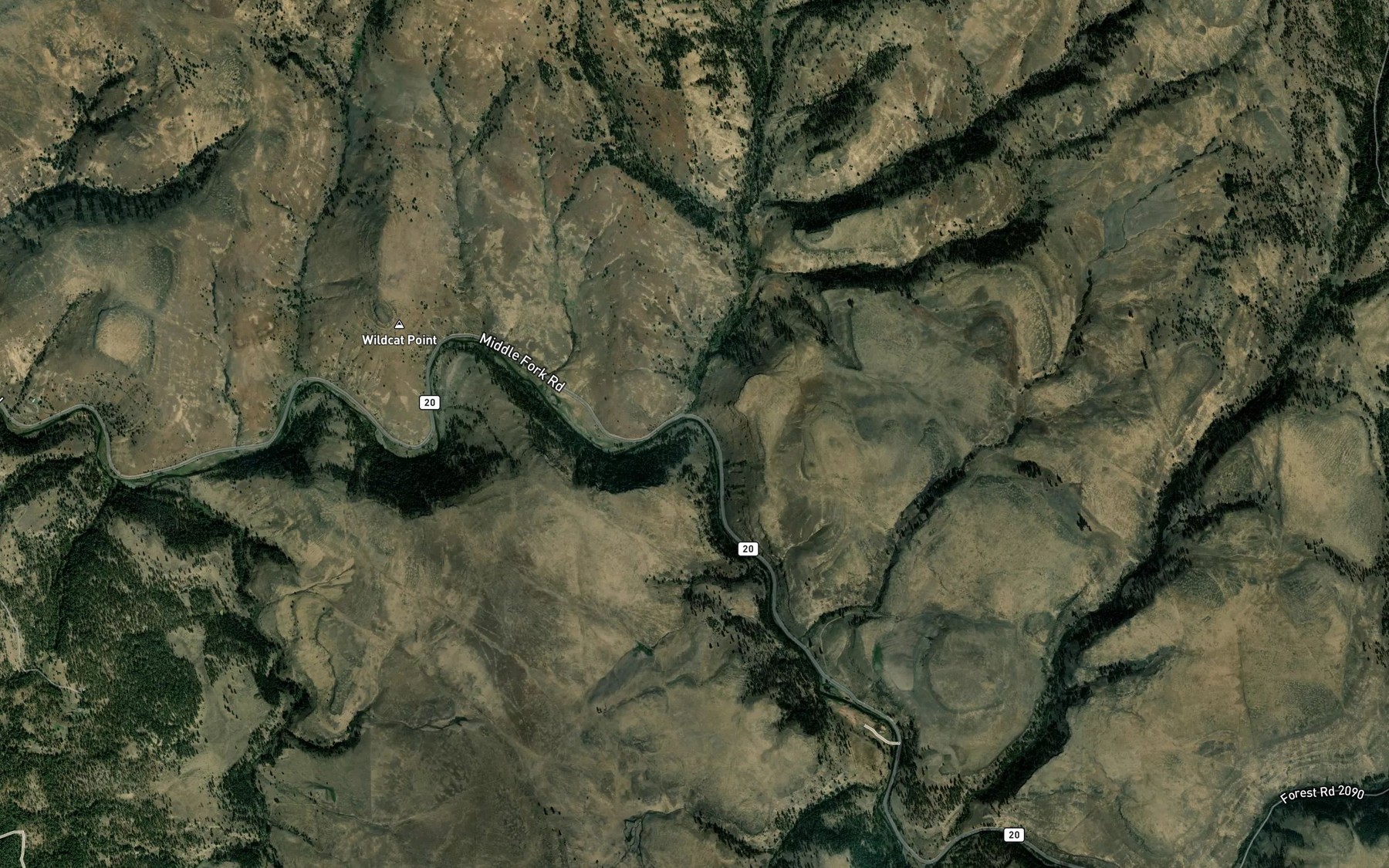 Satellite map of the Indian Creek