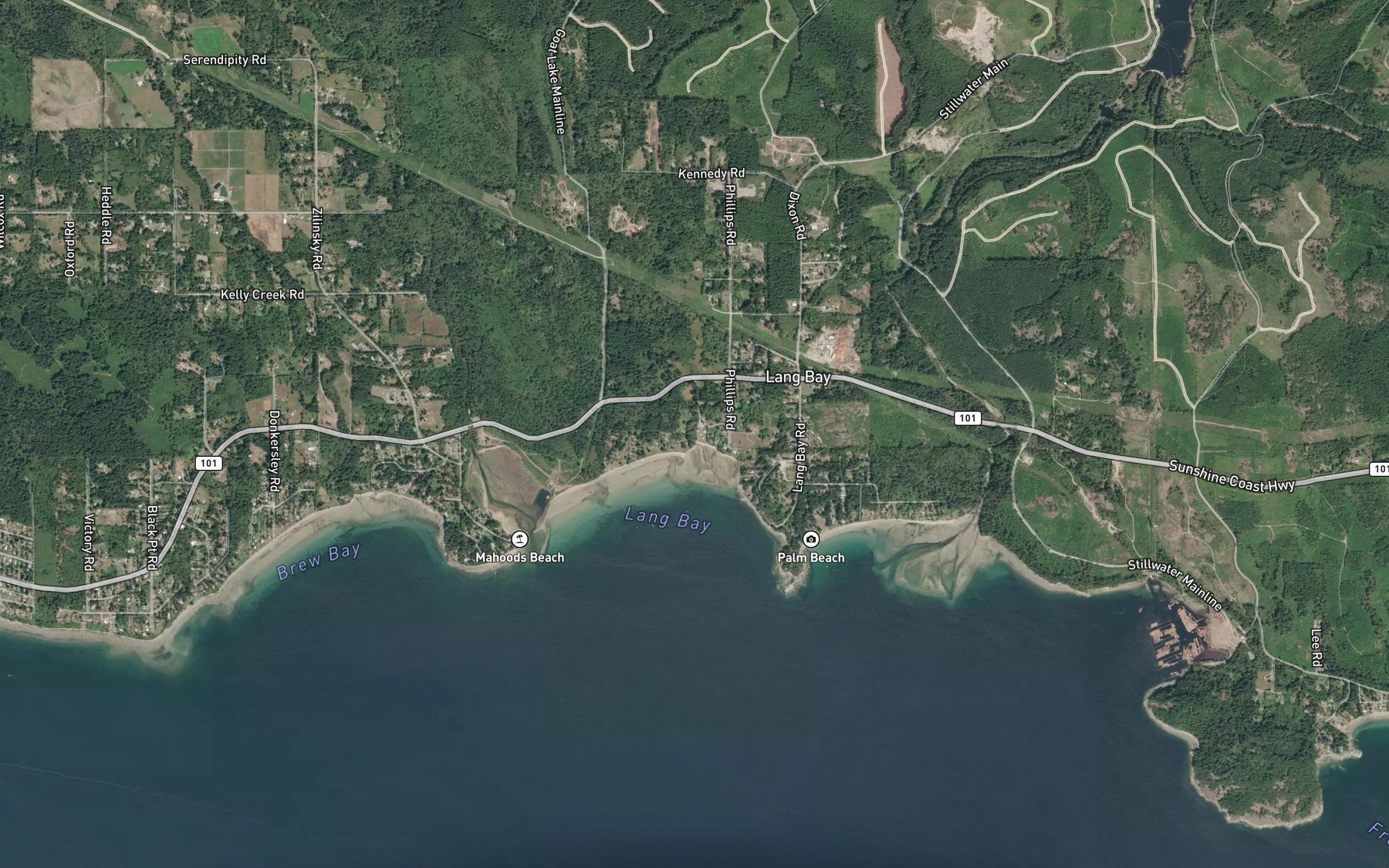 Satellite map of the Whittall Creek
