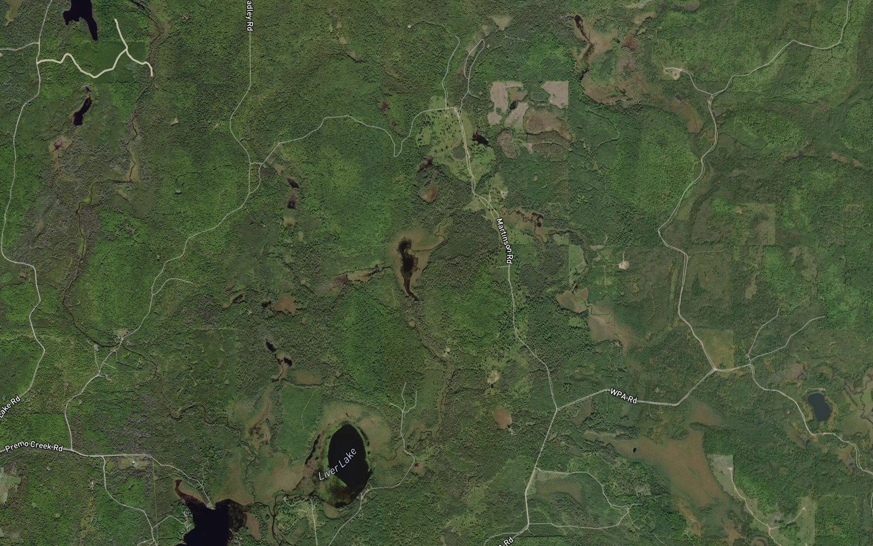 Satellite map of the McCutcheon Lake