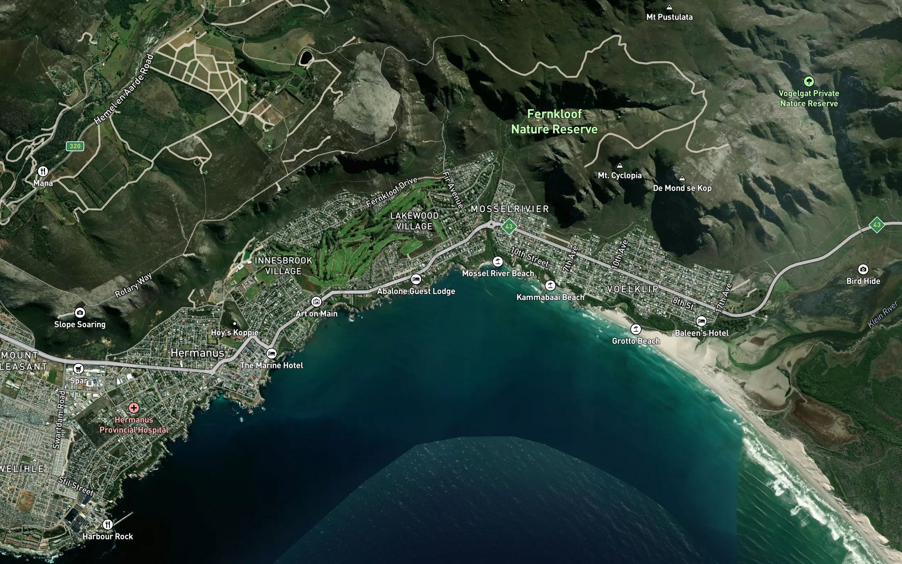 Satellite map of the Pooles Bay