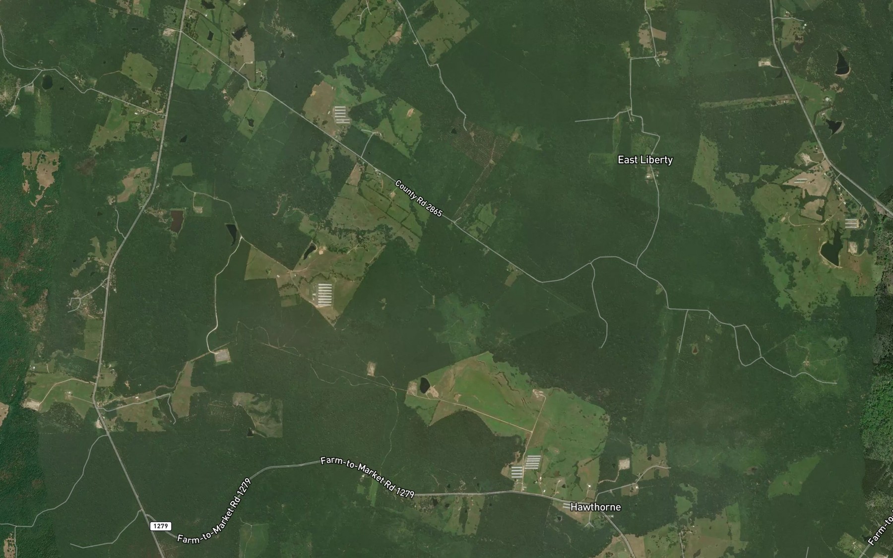 Satellite map of the Wooten Creek