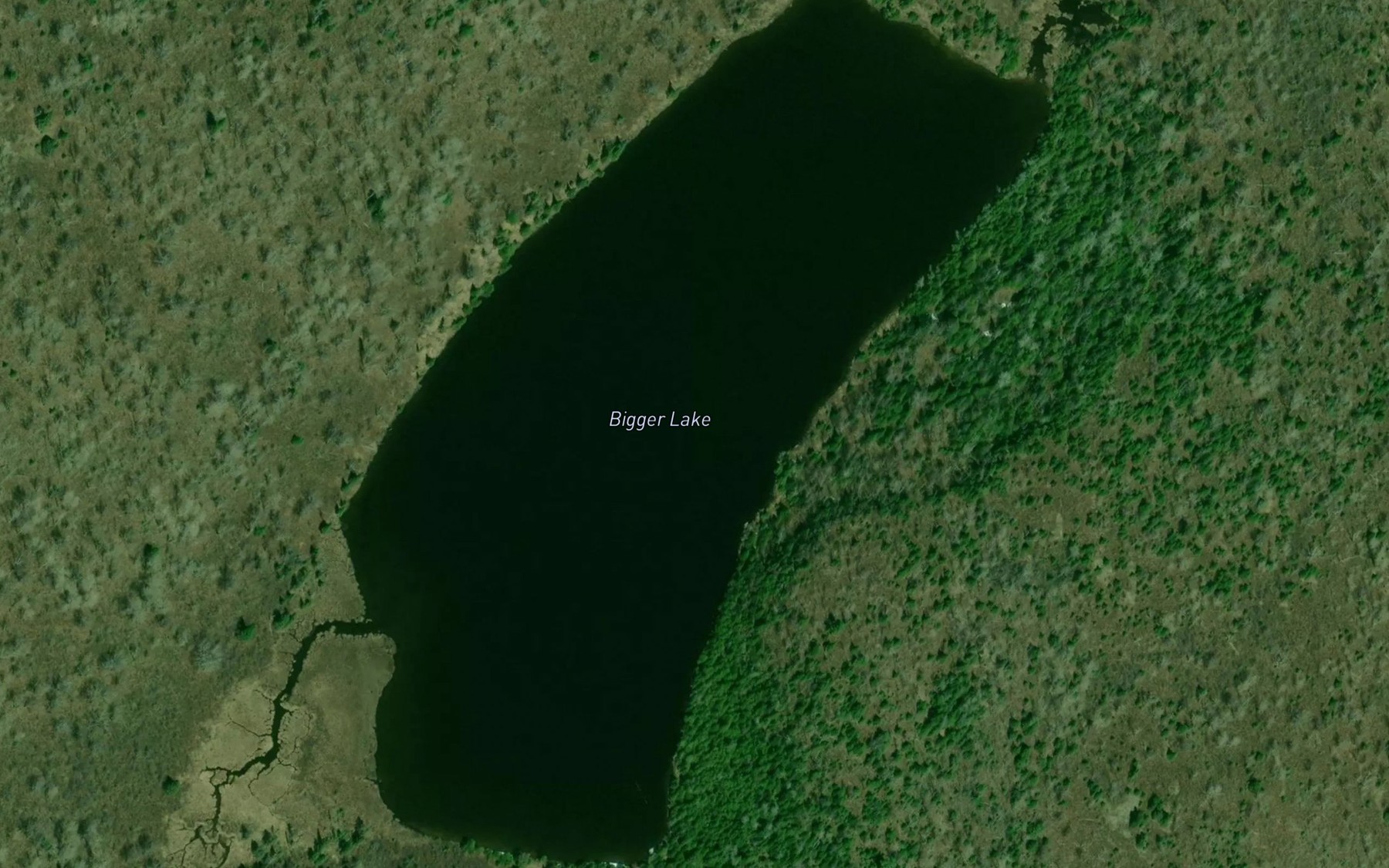 Satellite map of the Bigger Lake