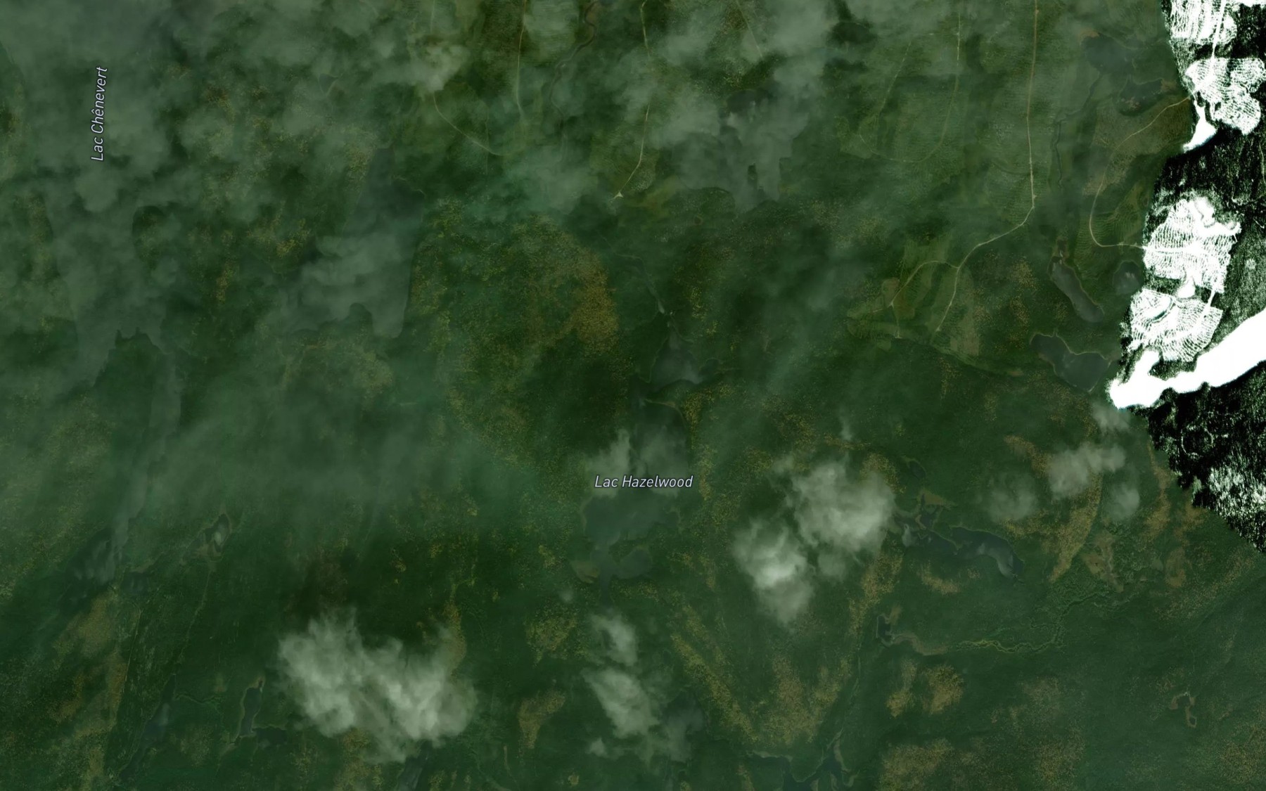Satellite map of the Lac Hazelwood
