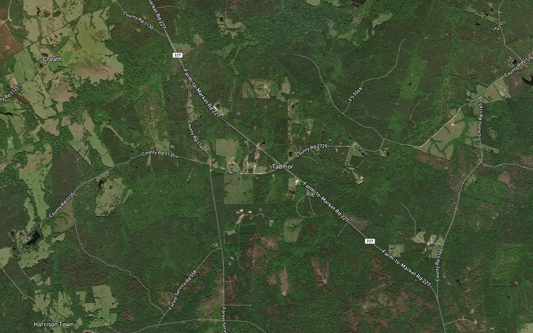 Satellite map of the Adeline Springs