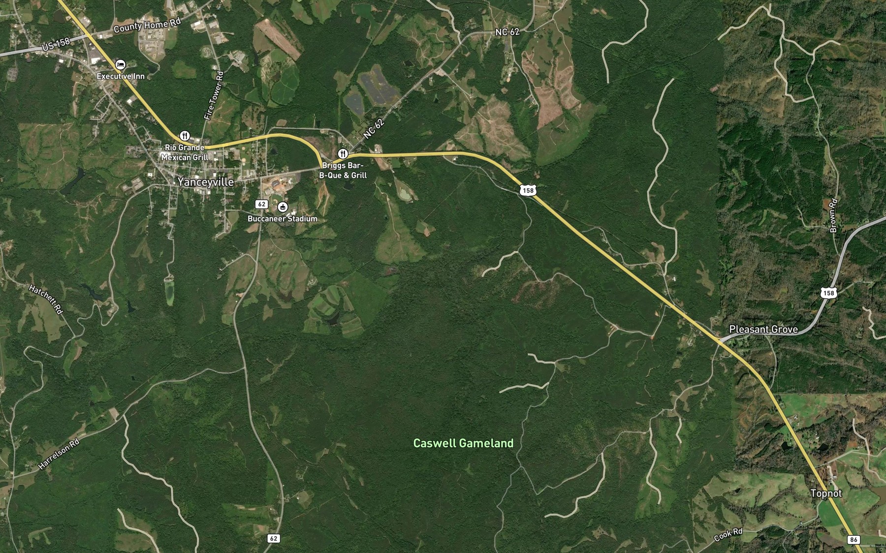 Satellite map of the South Country Line Creek