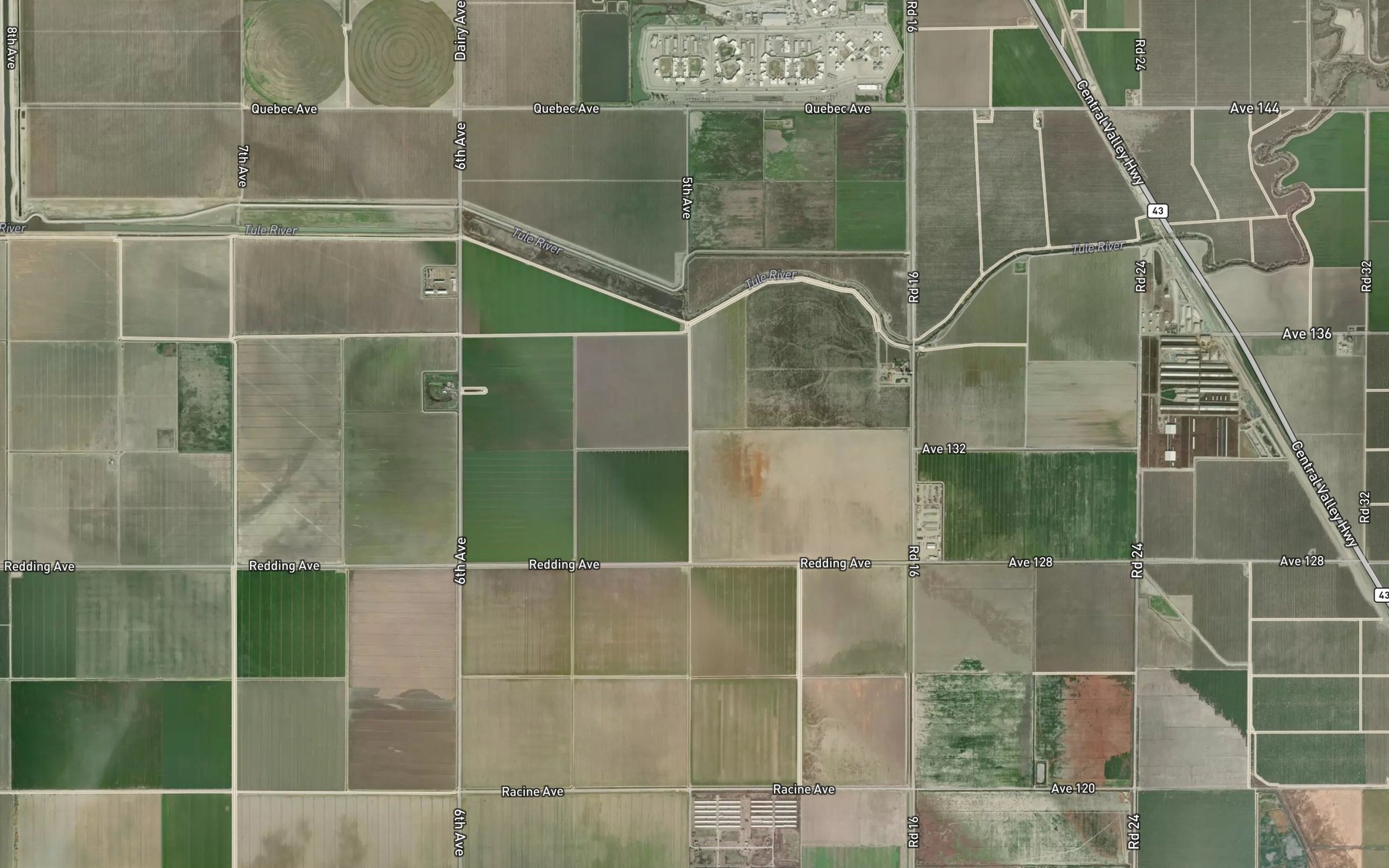 Satellite map of the East Hansen Fisk Ditch
