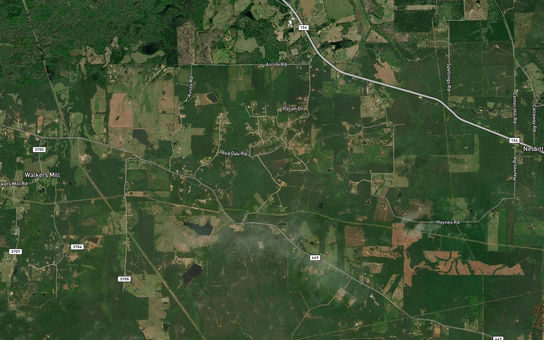 Satellite map of the Frances Lake