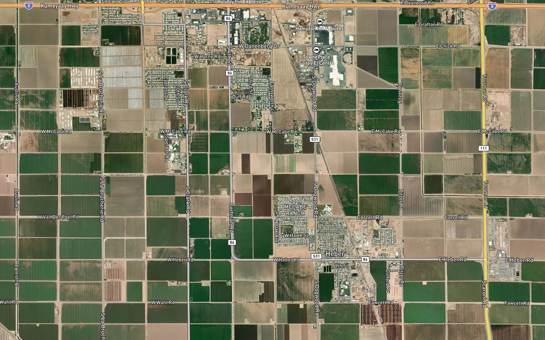Satellite map of the Date Drain Three