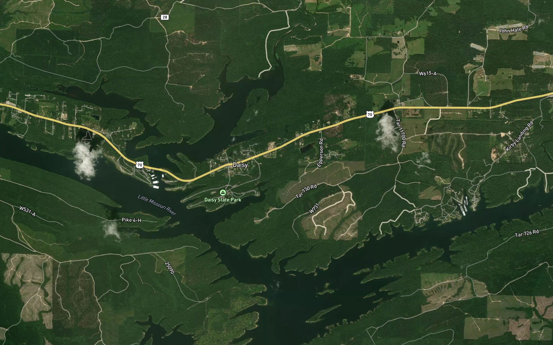 Satellite map of the Daisy Creek