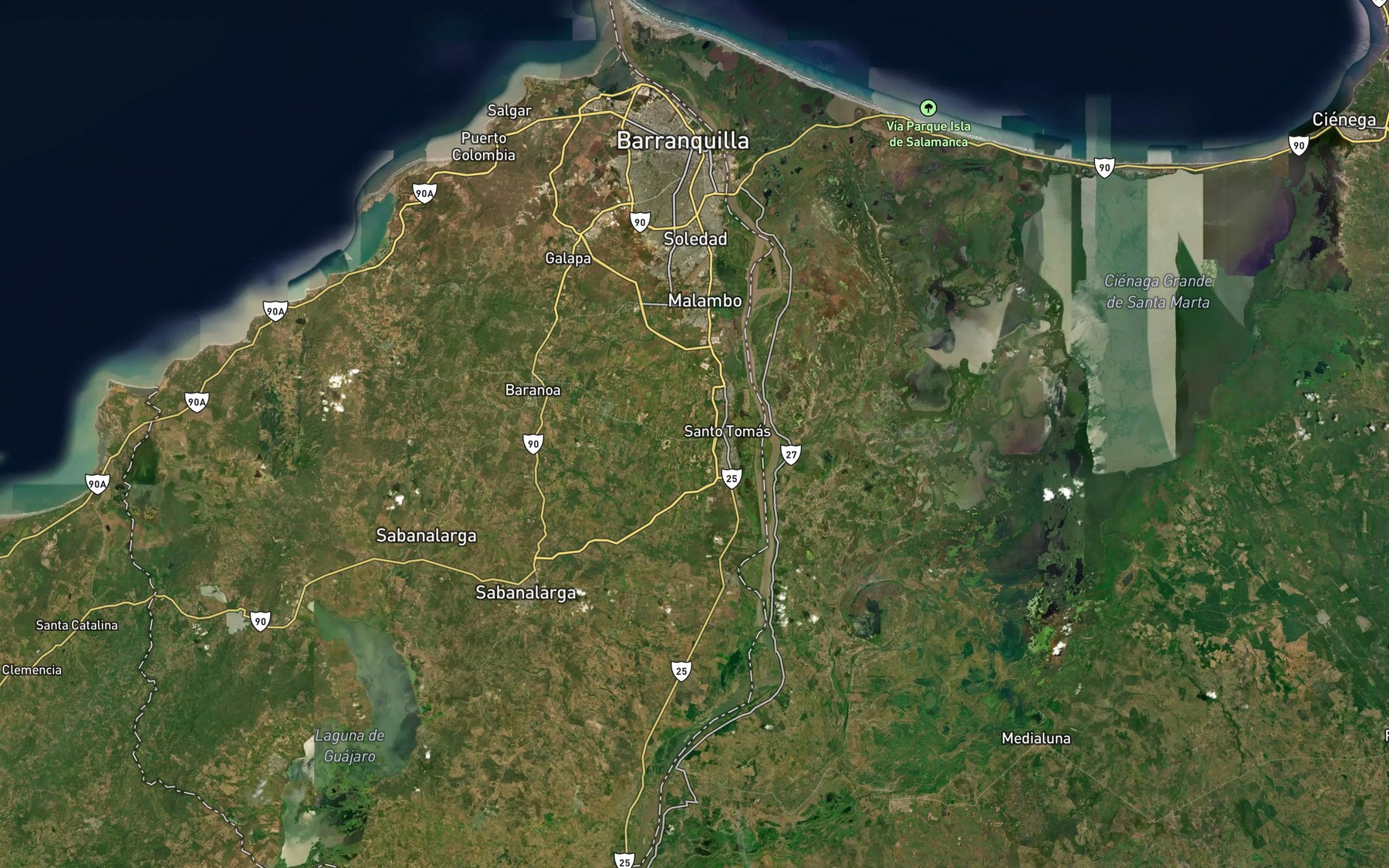 Satellite map of the Cano El Coco