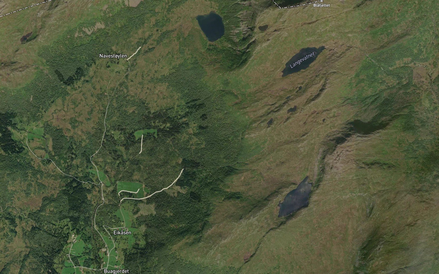 Satellite map of the Svarteelva