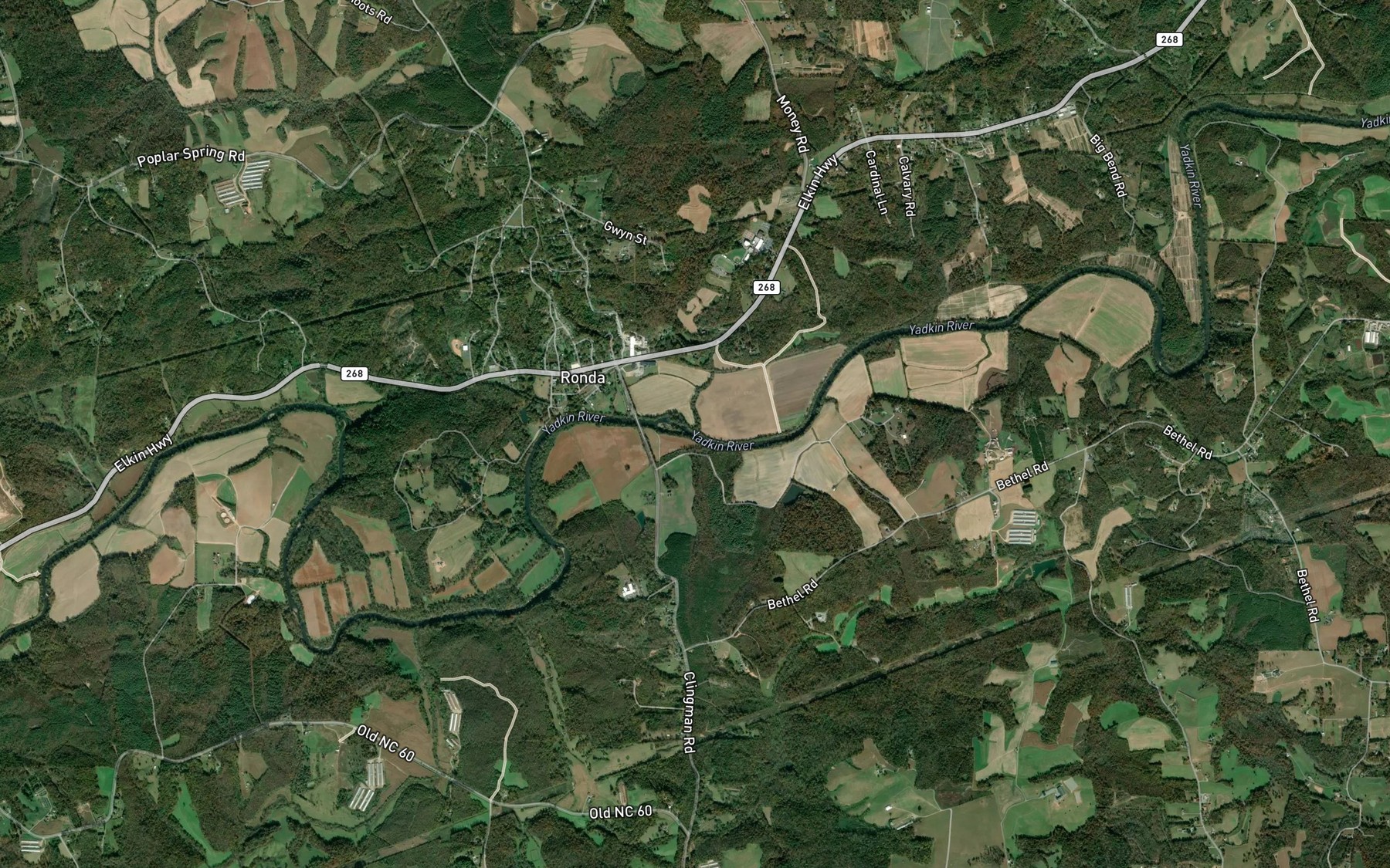 Satellite map of the Hughes Branch