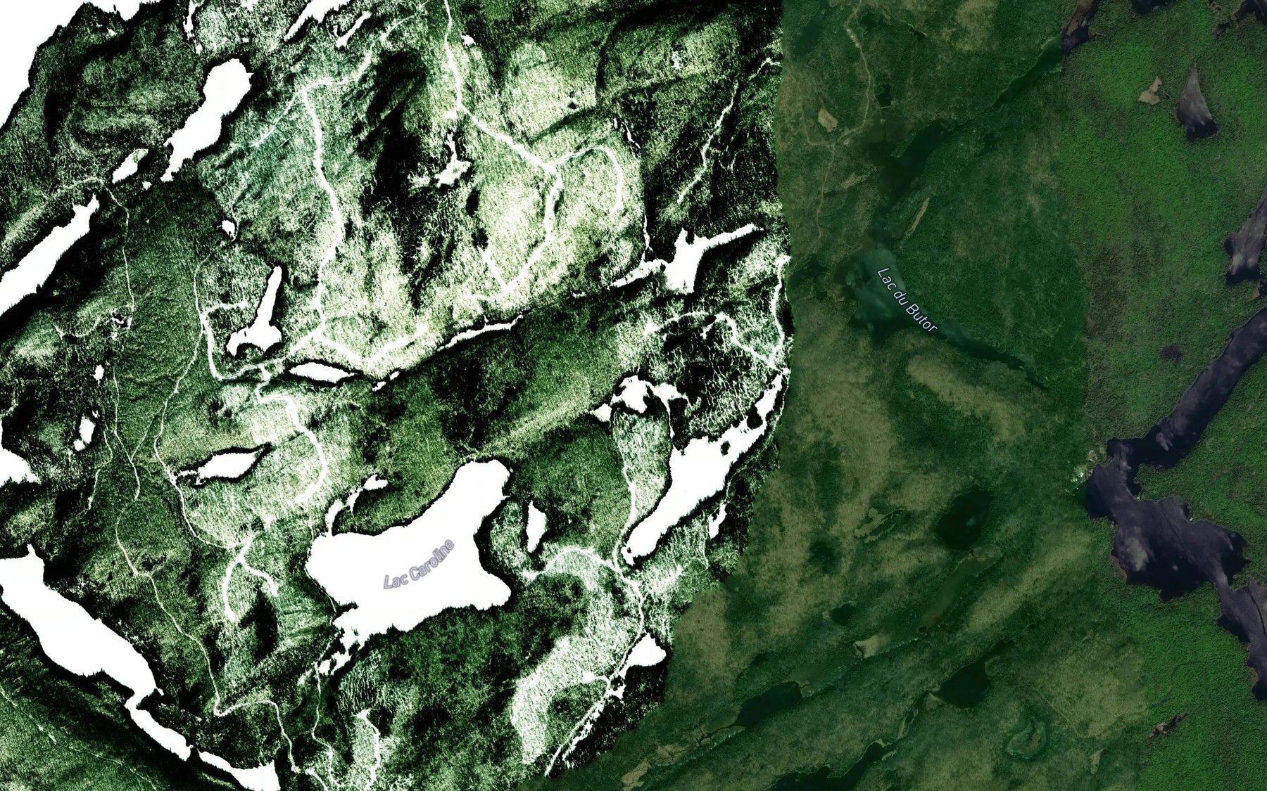 Satellite map of the Lac du Bouchon