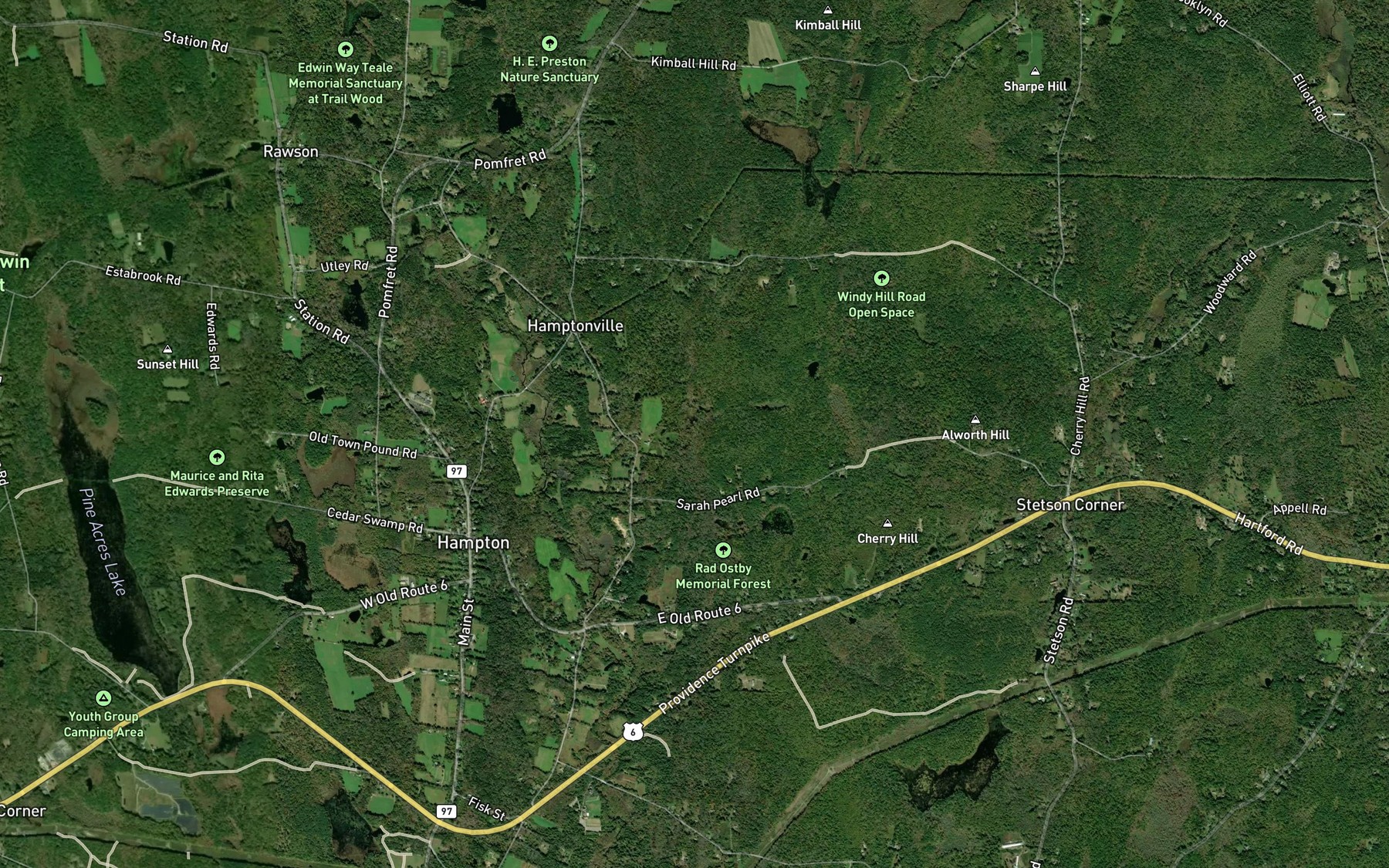 Satellite map of the Spring Brook