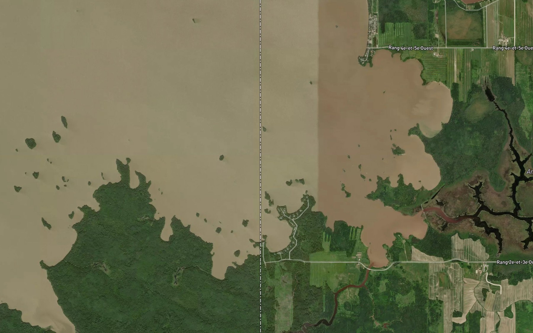 Satellite map of the Boundary Bay
