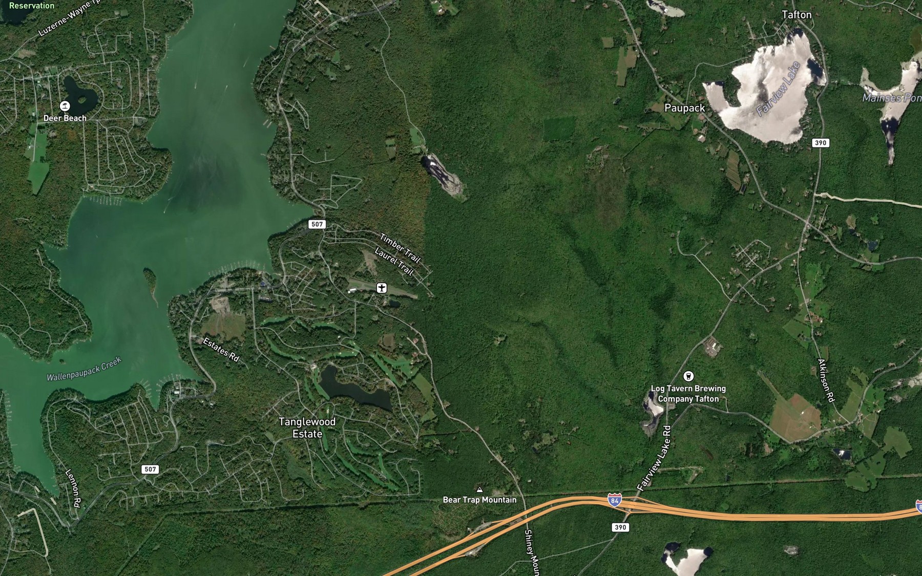 Satellite map of the Sand Spring Creek