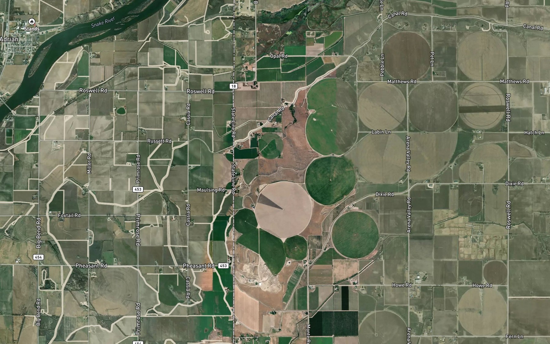Satellite map of the Chance Lateral