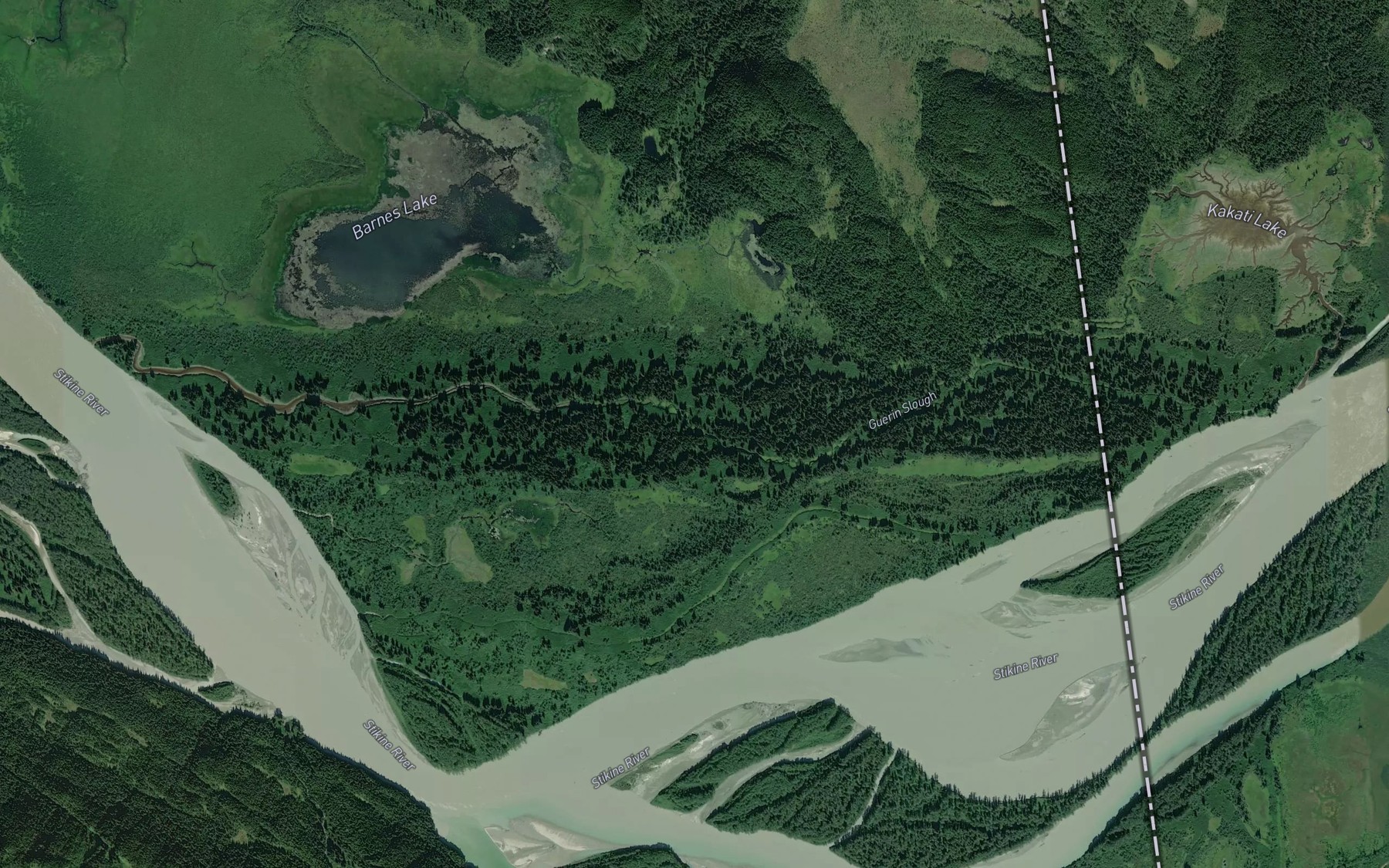Satellite map of the Guerin Slough