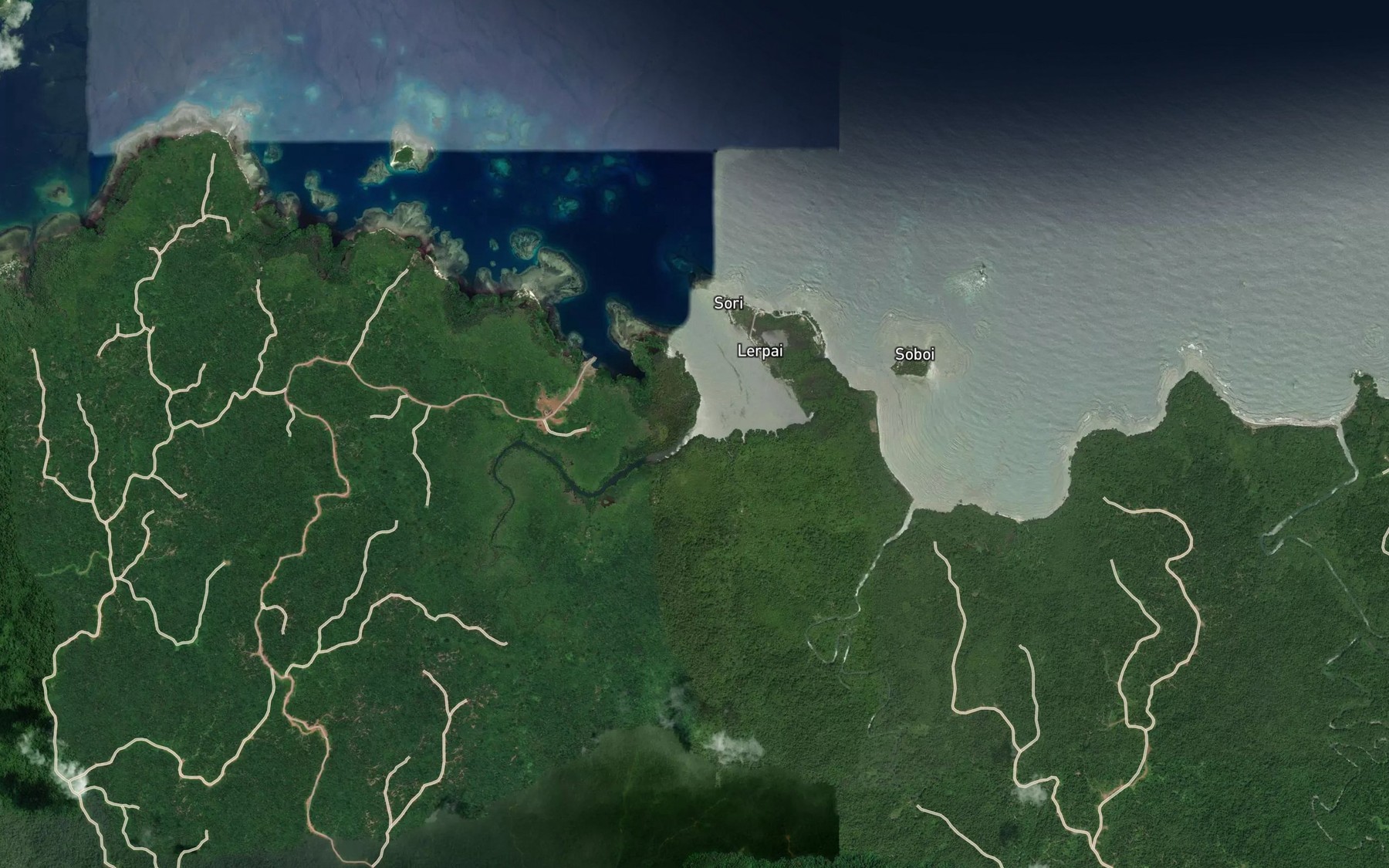 Satellite map of the Rau-Hu River