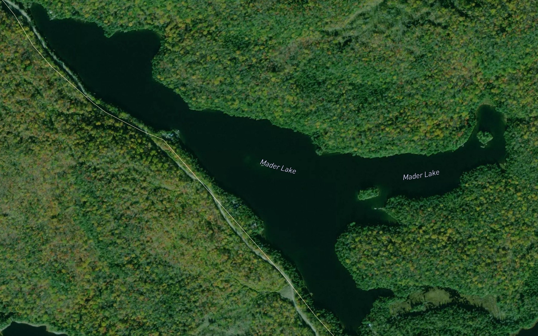 Satellite map of the Mader Lake