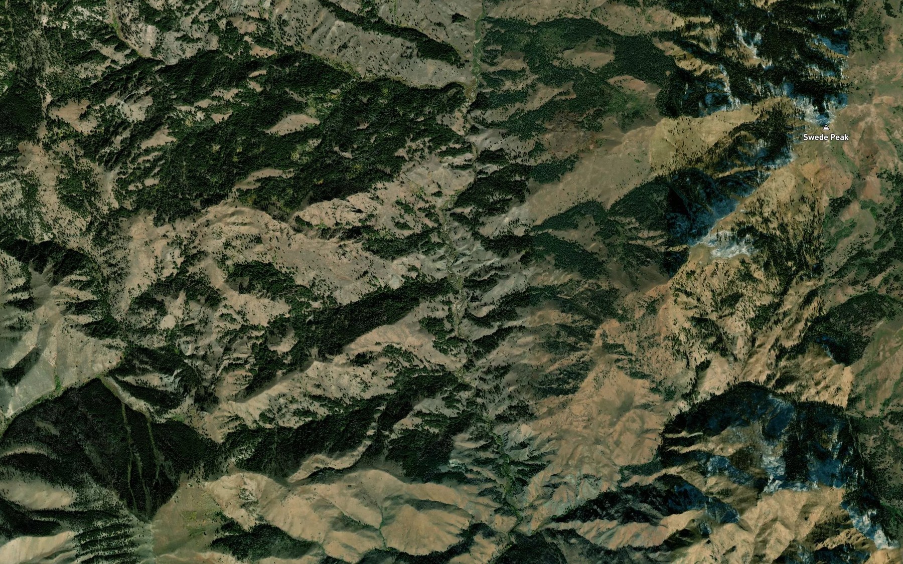 Satellite map of the Burks Creek