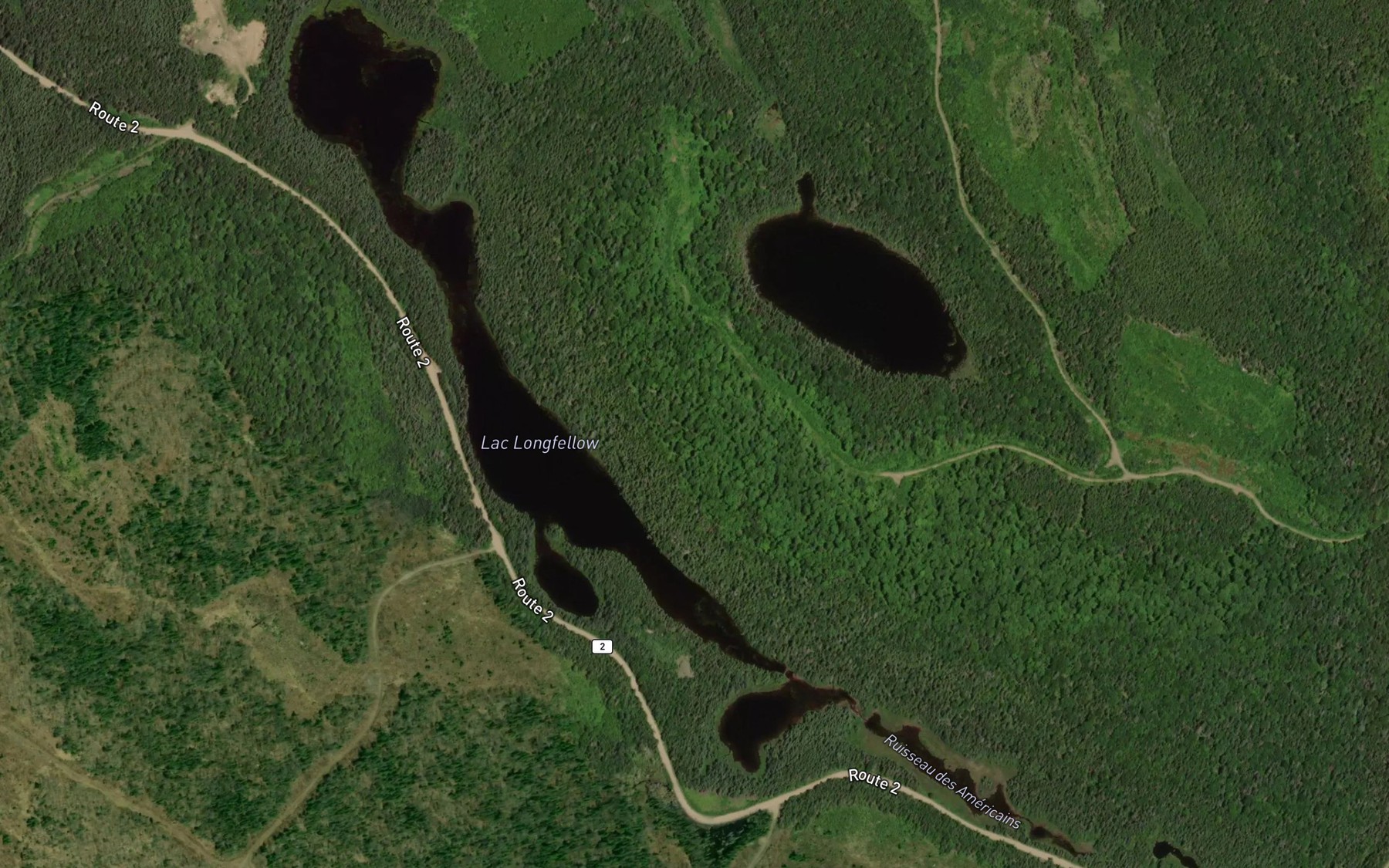 Satellite map of the Lac Longfellow