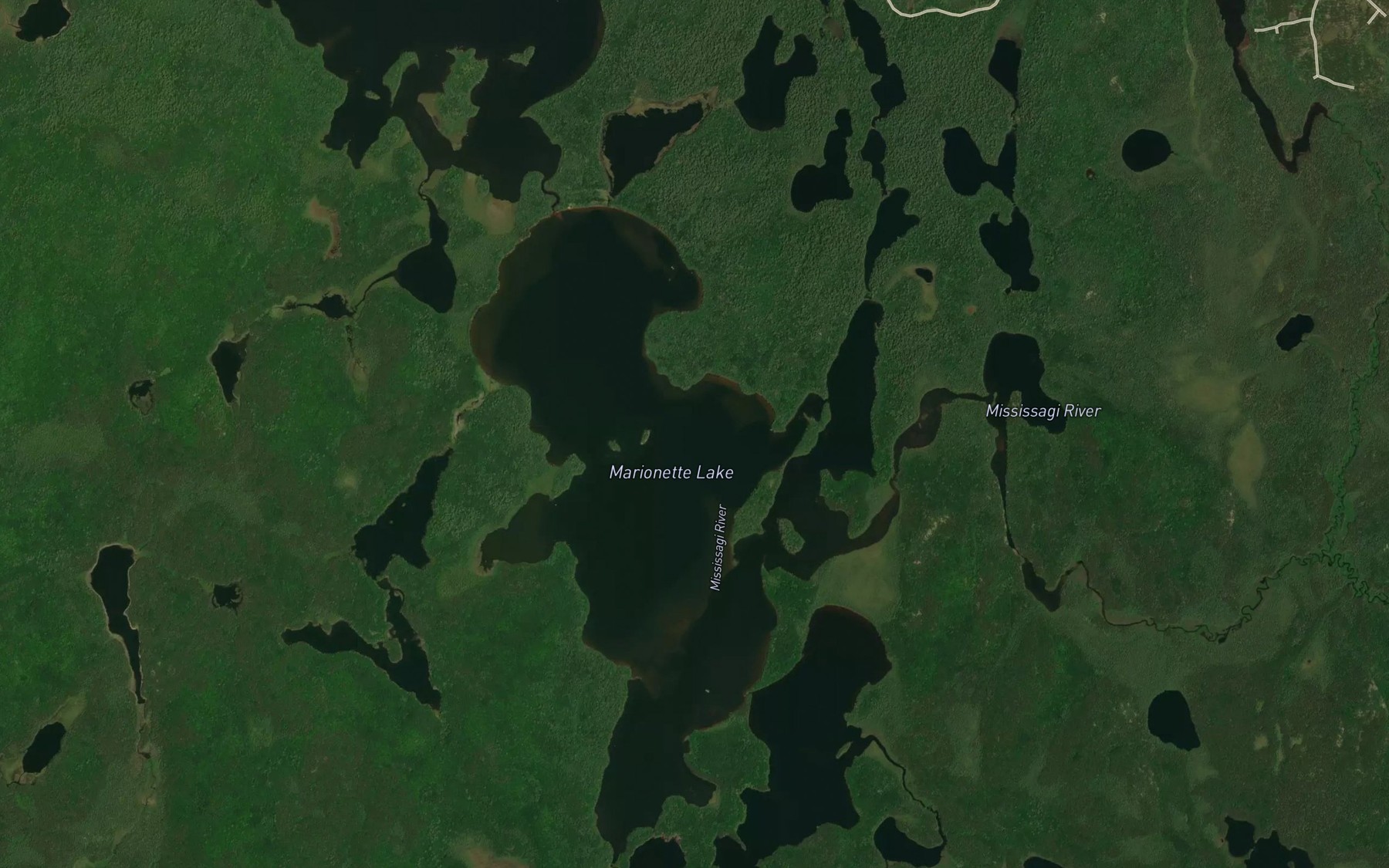 Satellite map of the Marionette Lake