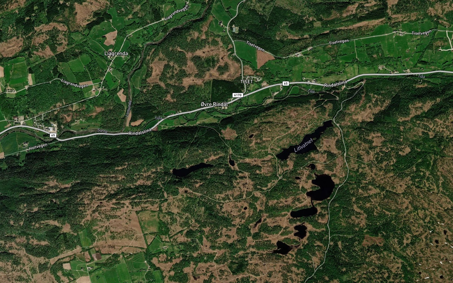 Satellite map of the Oyabekken