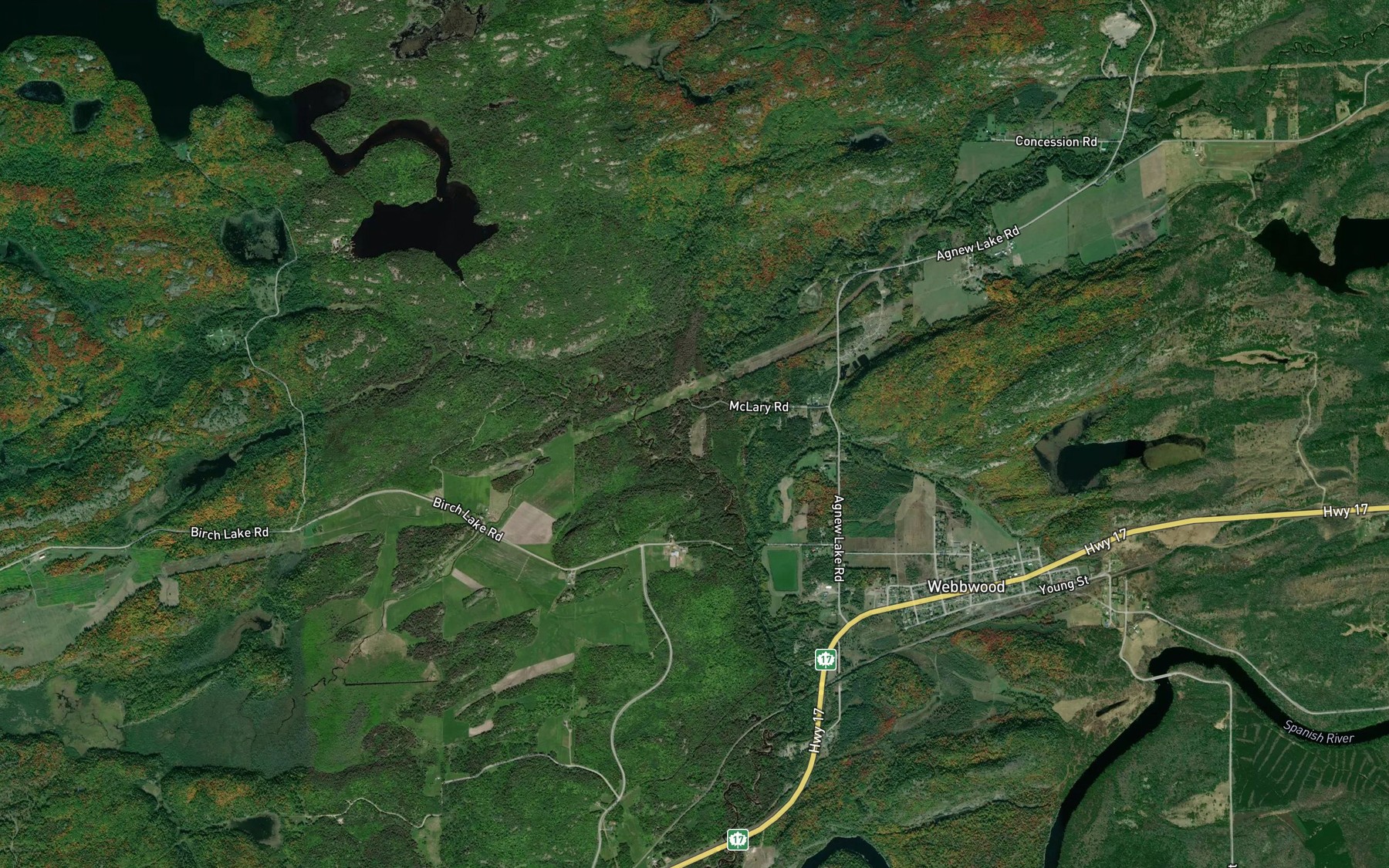 Satellite map of the Beaudin Creek