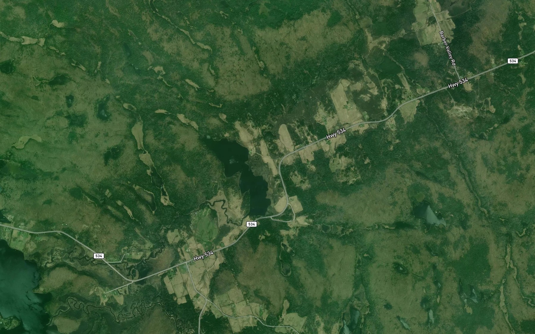 Satellite map of the Steel's Creek
