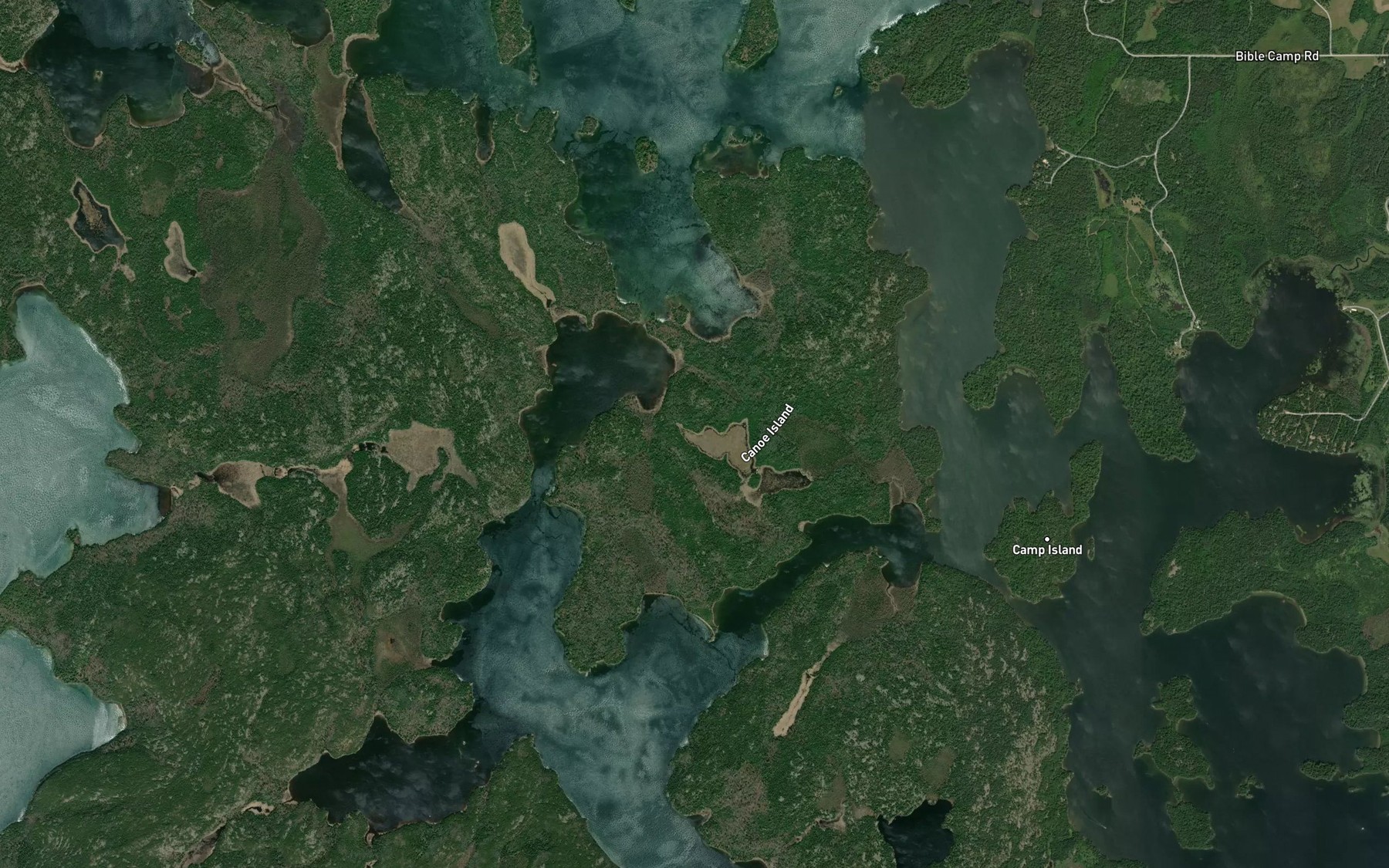 Satellite map of the Canoe Narrows