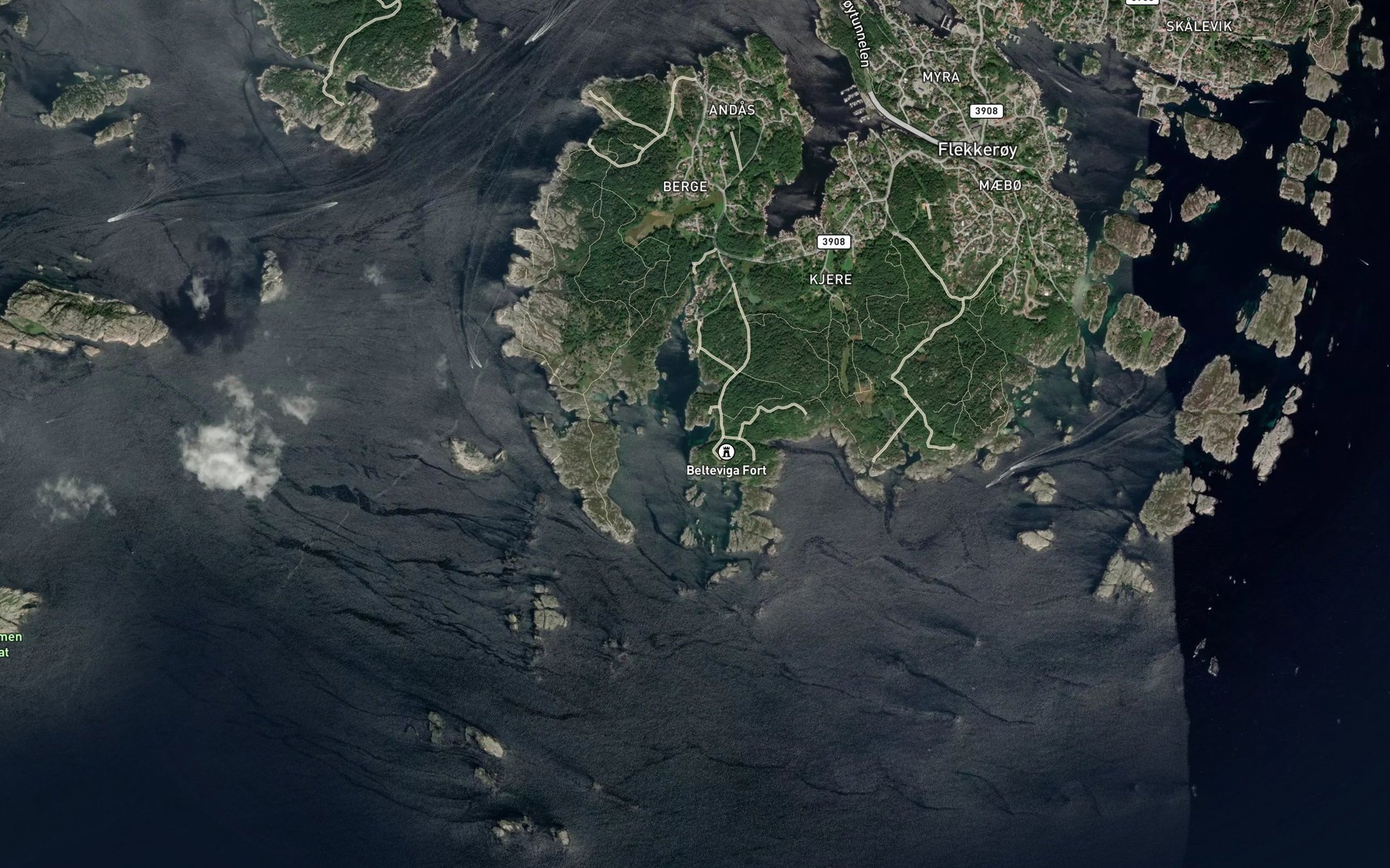 Satellite map of the Belteviga