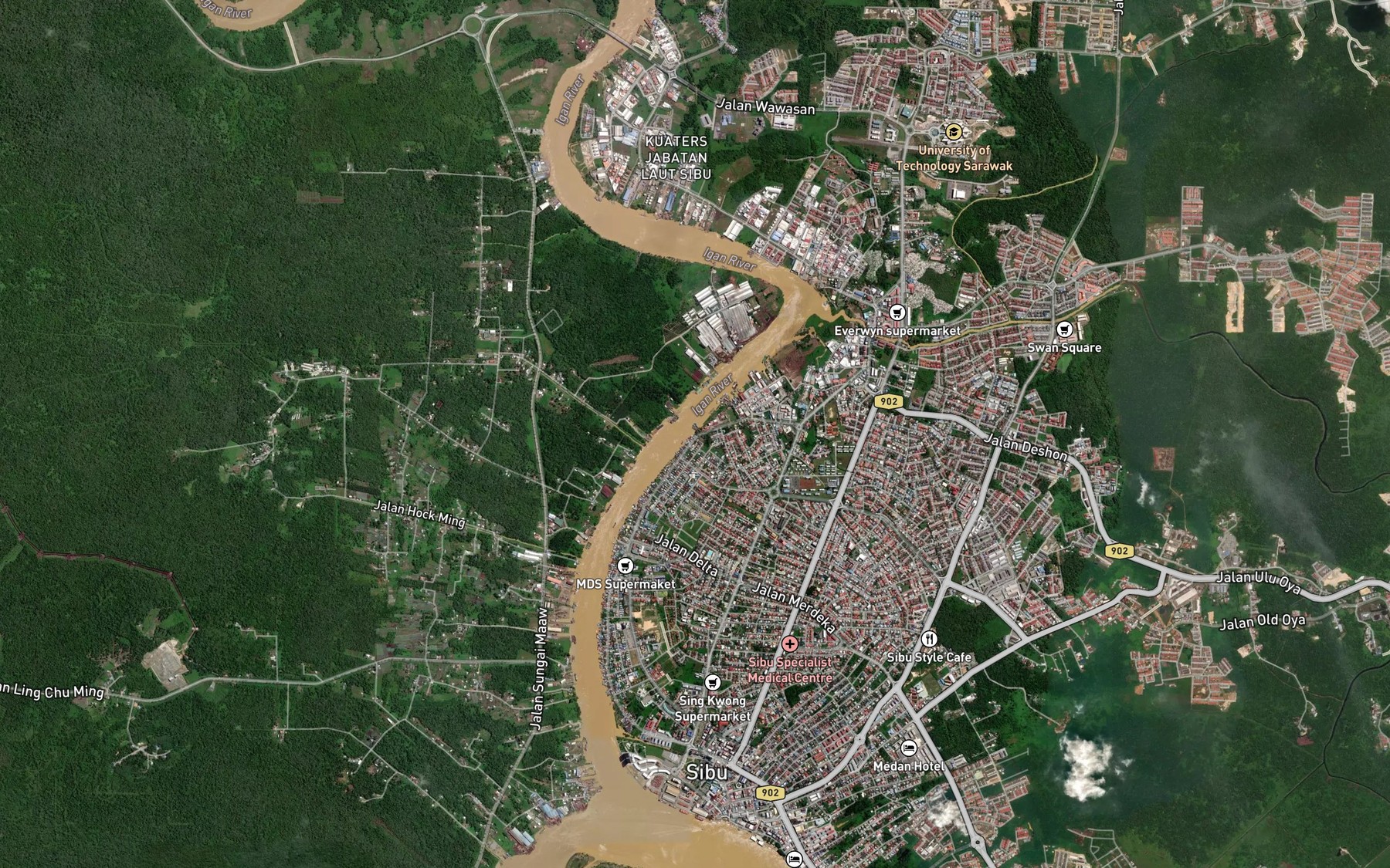 Satellite map of the Sungai Nangka