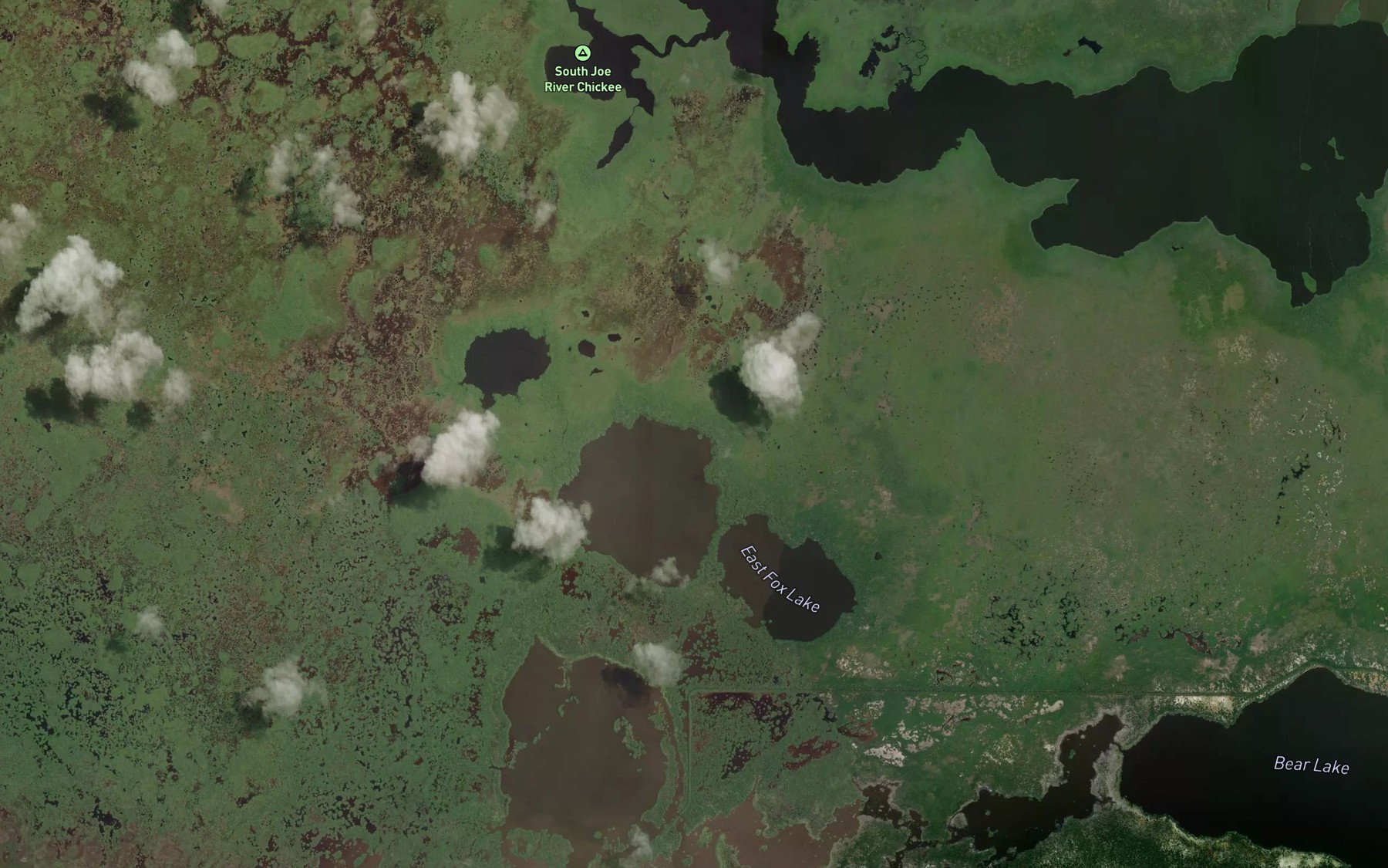 Satellite map of the Fox Lakes