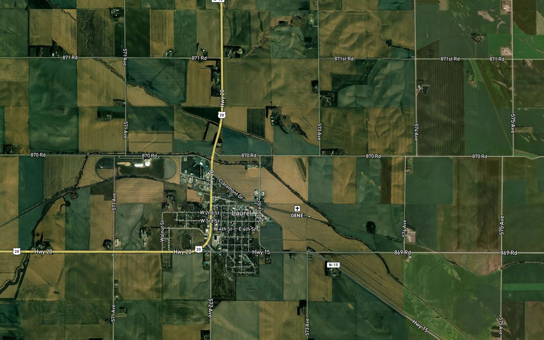 Satellite map of the Middle Logan Creek