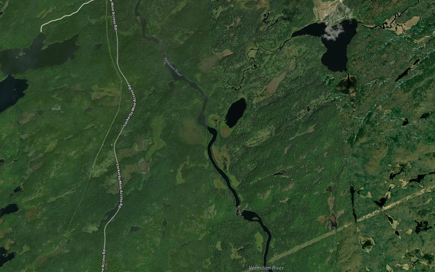 Satellite map of the Levey Creek