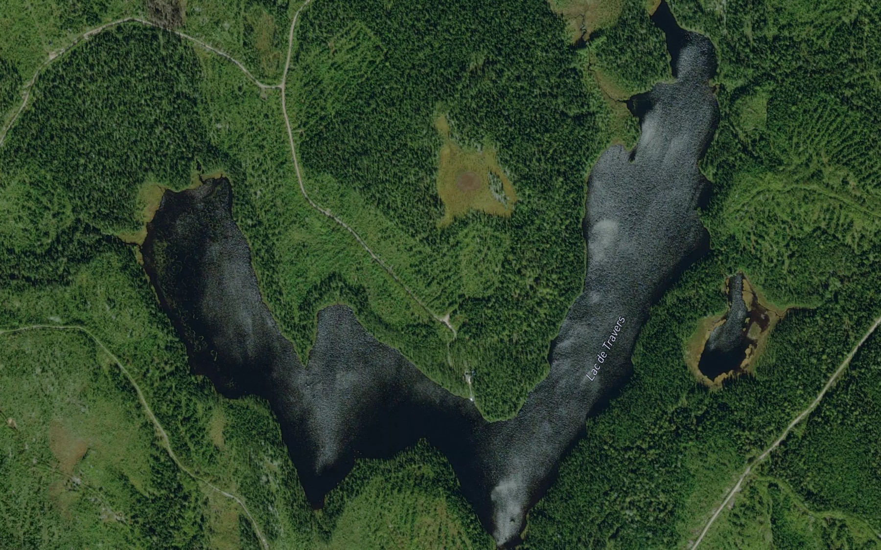 Satellite map of the Lac de Travers