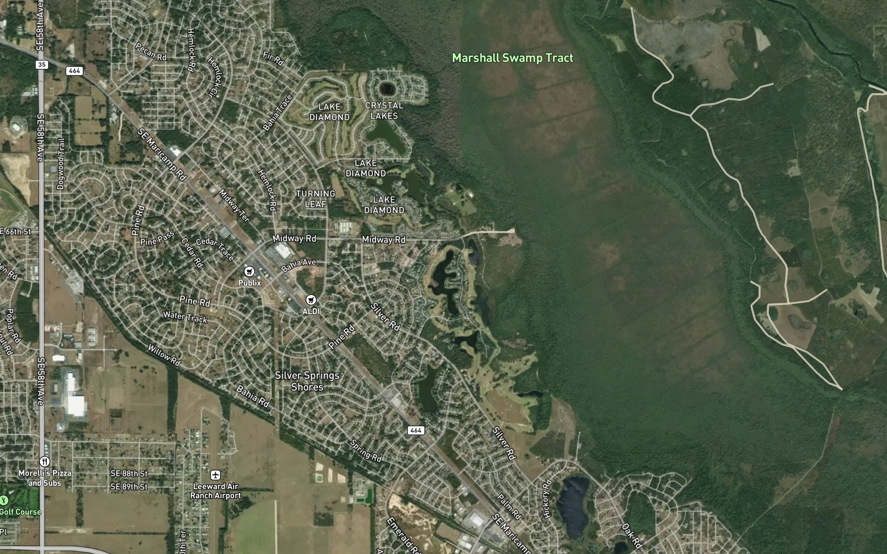 Satellite map of the Lake Sparkle