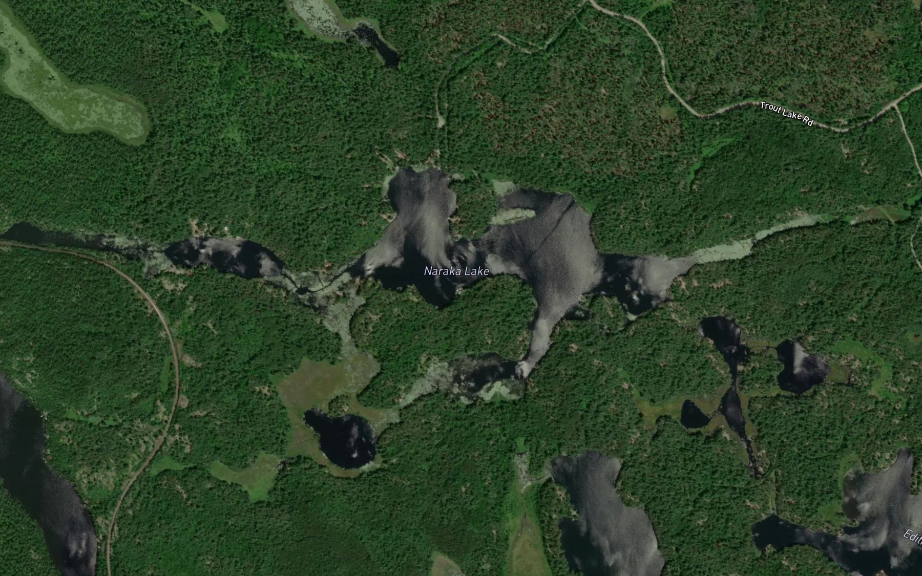 Satellite map of the Naraka Lake